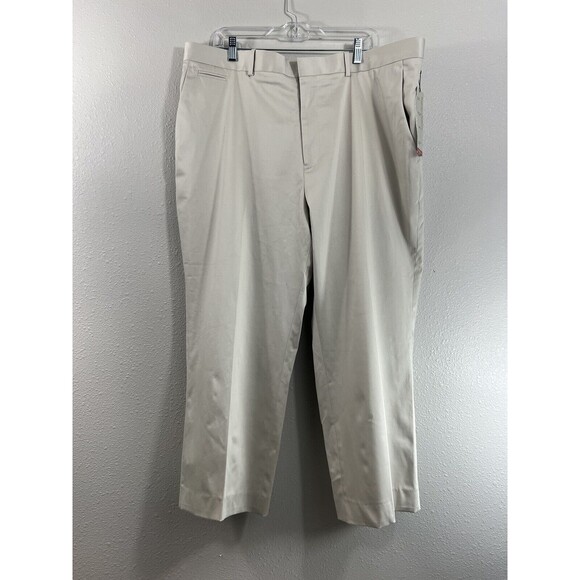 Perry Ellis Mens Premium Twill Khaki No Iron Cotton Pants Size 44x30 - Picture 2 of 12